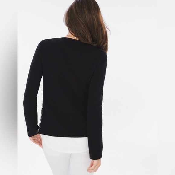 Chico’s Textured Striped Cardigan sz 1 - Picture 7 of 7